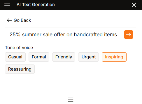 Genrate text for popups using WowOptin's AI feature