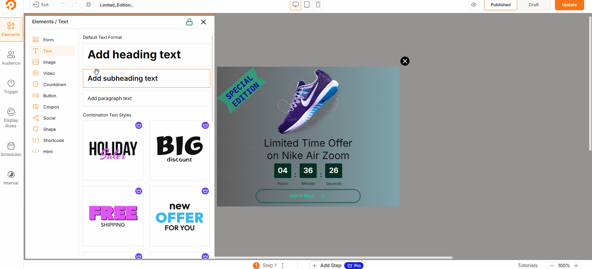 Designed the Popup