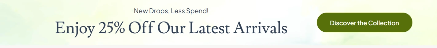 new arrivals banner for footer