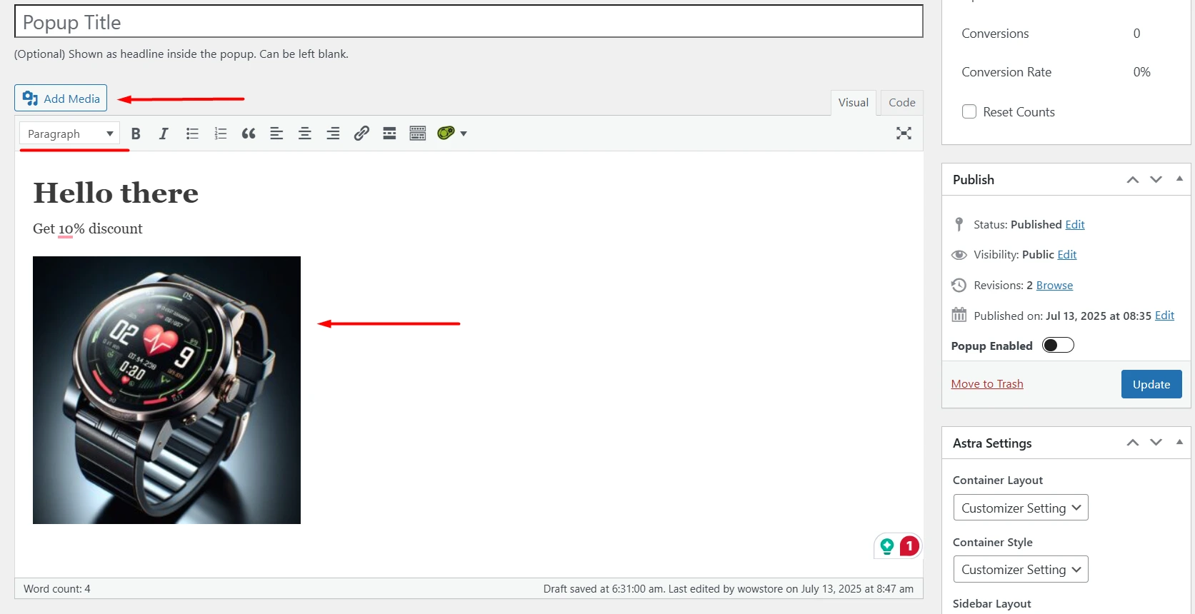 popup maker elements