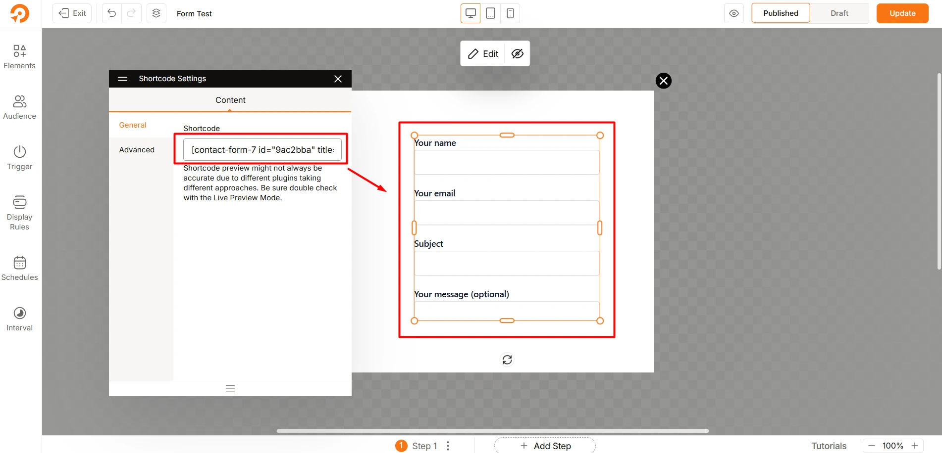 Adding Contact From 7 to the WowOptin Popup