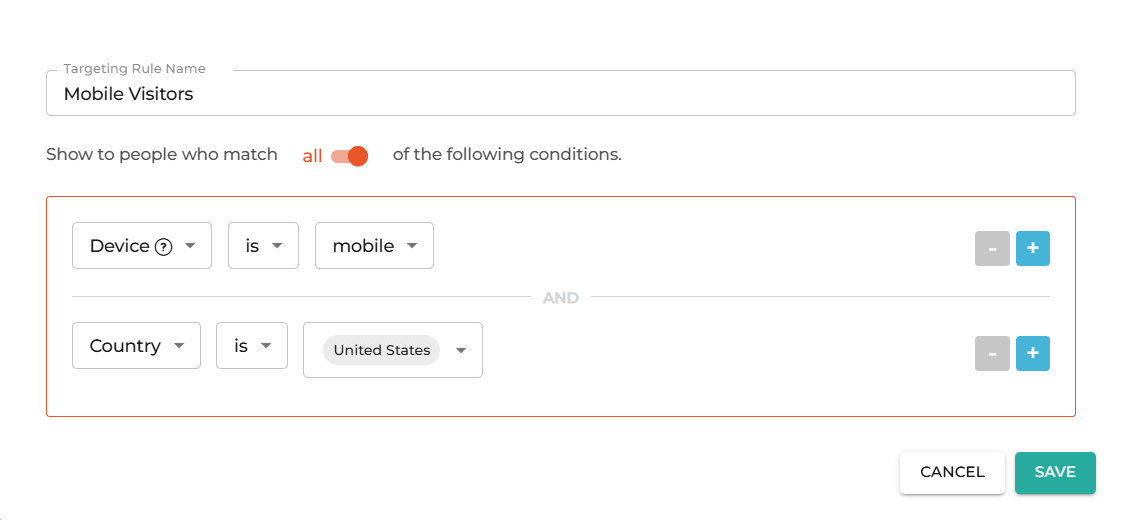 HelloBar Targeting
