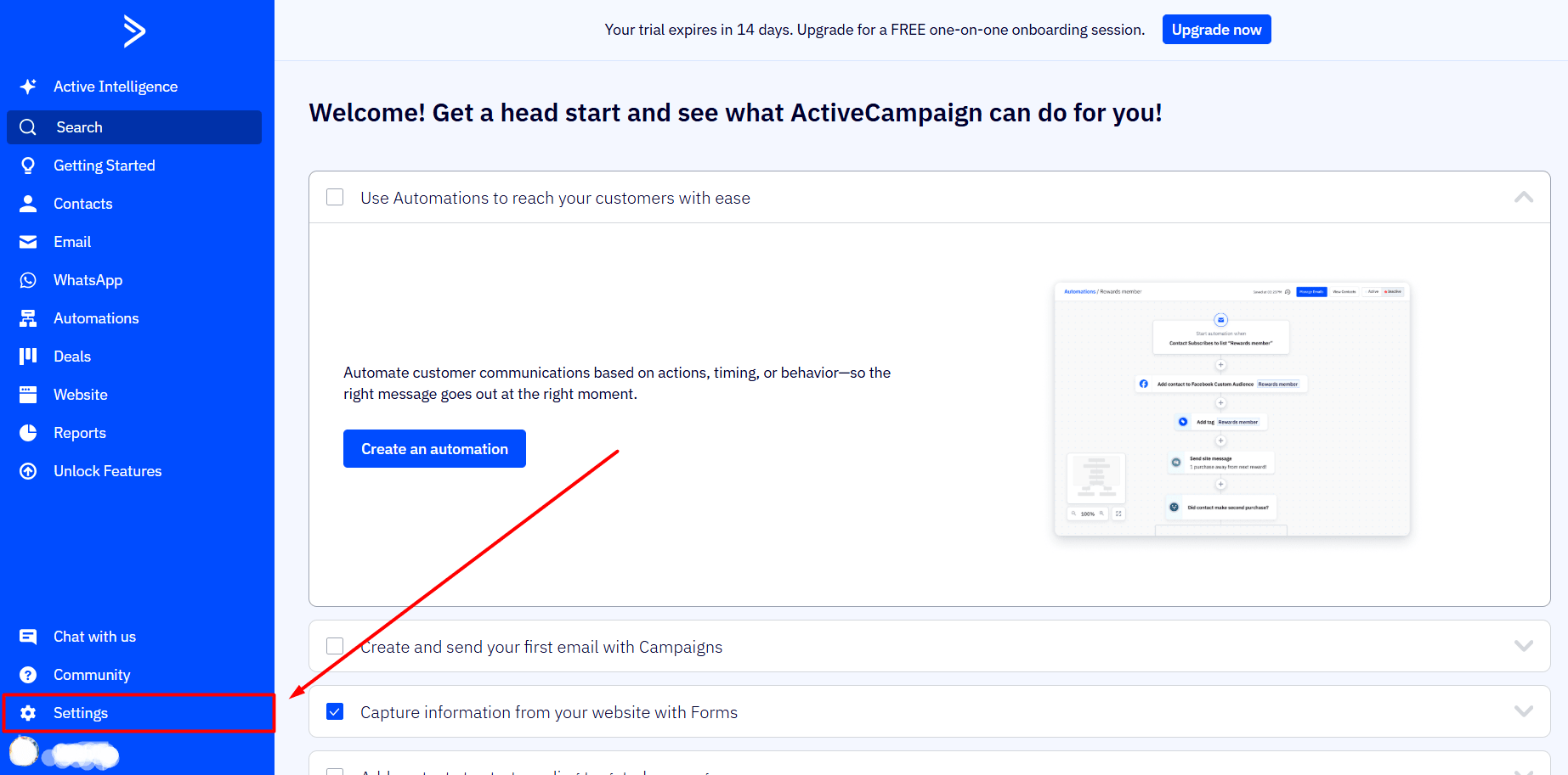 Setting Icon of the ActiveCampaign