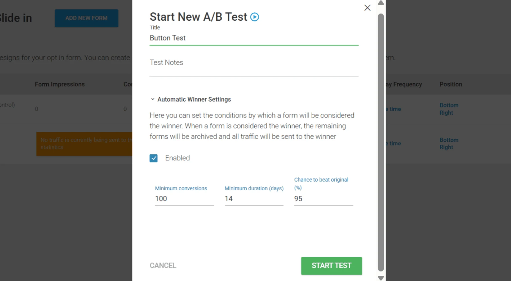 Thrive Leads AB testing