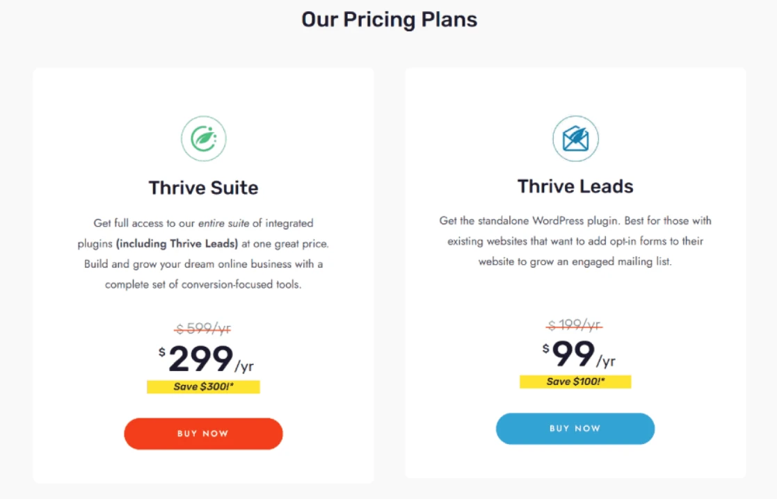 Thrive Leads Pricing